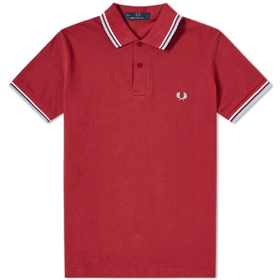 Fred Perry Reissues Tipped Polo In Burgundy - Red