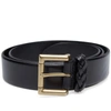 ANDERSON'S ANDERSON'S BURNISHED LEATHER WOVEN TRIM BELT,A3084-PL200-NERO81