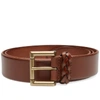 ANDERSON'S ANDERSON'S BURNISHED LEATHER WOVEN TRIM BELT,A3084-PL200-C181