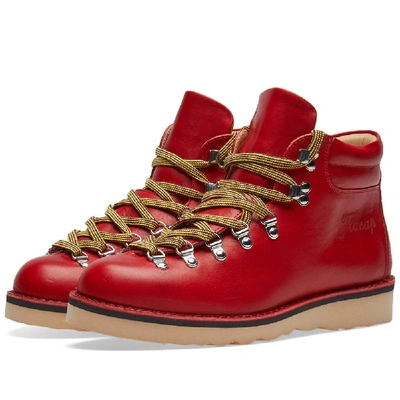 Fracap M120 Natural Vibram Sole Scarponcino Boot In Red