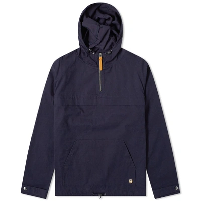 Armor-lux Cotton Oxford Hooded Jacket In Blue