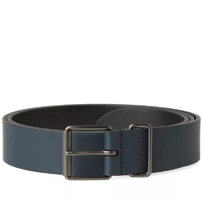 Anderson's Slim Rubberised Leather Belt In Blue