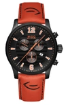 MIDO MULTIFORT CHRONOGRAPH LEATHER STRAP WATCH, 42MM,M0054173705000