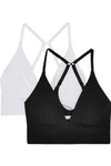 SKIN + NET SUSTAIN HELEN SET OF TWO ORGANIC PIMA COTTON-BLEND JERSEY SOFT-CUP TRIANGLE BRAS