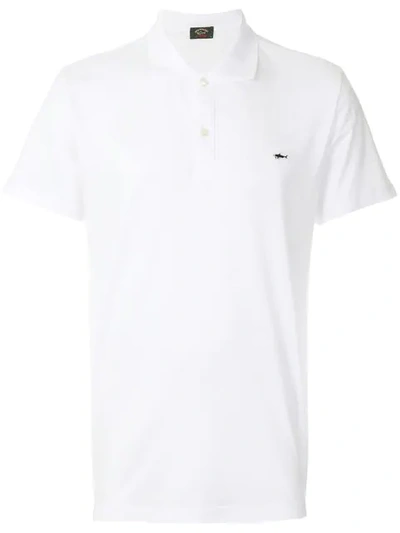 Paul & Shark Logo Patch Polo Shirt In White