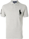 Polo Ralph Lauren Big Pony Custom Slim Fit Mesh Polo Shirt In Grey