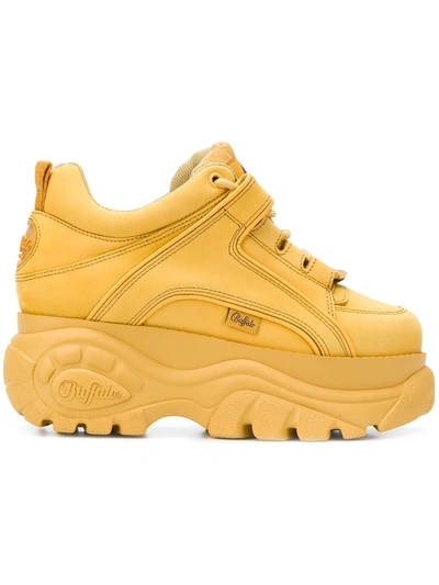 Buffalo Tan 1339 Classic Platform Trainers In Yellow