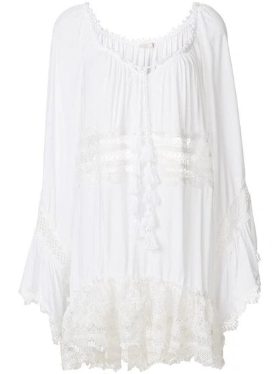 Anjuna Perforated Beach Dress - White