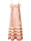 Dodo Bar Or Embroidered Cotton Dress In Red