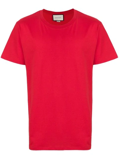 Gucci Logo Printed Cotton Jersey T-shirt In Red