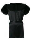 MAGUY DE CHADIRAC MAGUY DE CHADIRAC FUR DETAIL BLOUSE - BLACK,BLACKFEATHEREDSLEEVEBLOUSE12659857