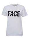 Facetasm Face Printed Cotton Jersey T-shirt In Wh Bianco
