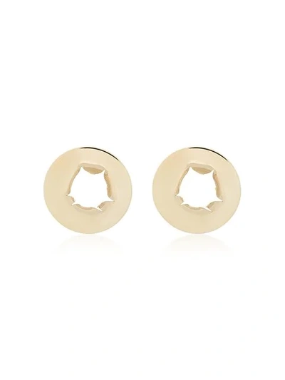 All Blues 18k Yellow Gold Bullet Hole Earrings - Metallic