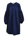 Calvin Klein Lace Detail Bishop Dress In Blue