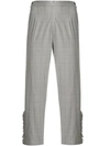 I'm Isola Marras Cropped Ruffled Grid Print Trousers