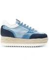 LE SILLA LE SILLA DENIM ESPADRILLES PLATFORM SNEAKERS - BLUE,L6701040M1PPEAG10112682821