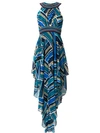 TALITHA PRINTED PLEATED HALTER DRESS,DR374POLYRES18BLUE12509914