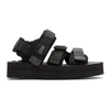 SUICOKE SUICOKE BLACK KISEE-VPO PLATFORM SANDALS,OG-044VPO