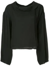 TAYLOR TAYLOR REVERSED BUTTONED BLOUSE - BLACK,2841C12433599
