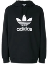 Adidas Originals Adicolor Classics Trefoil Hooded Sweatshirt In Black