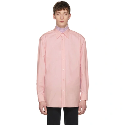 Raf Simons Slight Joy Division Pink Cotton Shirt In Rose-pink