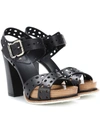 TOD'S PLATEAU LEATHER SANDALS,P00317426