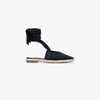 Jw Anderson Wraparound Leather Backless Espadrilles In Blue