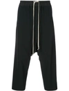 RICK OWENS RICK OWENS DROP-CROTCH CROPPED TROUSERS - BLACK,RU18S5381WL12670212