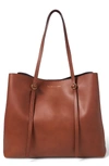 POLO RALPH LAUREN LENNOX LEATHER TOTE - BROWN,428685043005