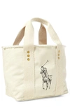 POLO RALPH LAUREN SMALL PONY CANVAS TOTE - BEIGE,428681065001