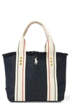 POLO RALPH LAUREN SMALL PONY CANVAS TOTE - BLUE,428685668001