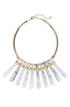 KITSCH FAUX MARBLE STATEMENT NECKLACE,VS110502