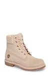 Timberland '6 Inch Premium' Waterproof Boot In Light Pink Nubuck