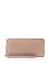 Michael Michael Kors Mercer Leather Continental Wristlet In Fawn Brown/gold