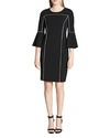 CALVIN KLEIN PIPED BELL-SLEEVE DRESS,M8ABC973