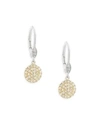 MEIRA T Pavé Diamond Disc Gold Drop Earrings,0400090187839