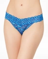 Hanky Panky Cross-dyed Signature Lace Low-rise Thong In Atlantis