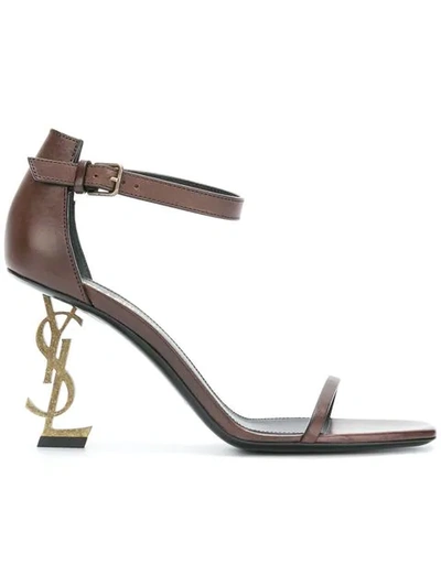 Saint Laurent Brown Opyum 110 Leather Sandals
