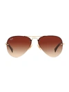 Ray Ban Two-tone Aviator Frame Sunglasses In Brown