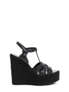 SAINT LAURENT TRIBUTE WEDGE SANDAL,10495784