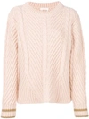 SEE BY CHLOÉ CABLE KNIT SWEATER,CHS18SMP1458012677902