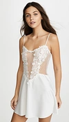 FLORA NIKROOZ SHOWSTOPPER CHEMISE WITH LACE IVORY,FLORA30001