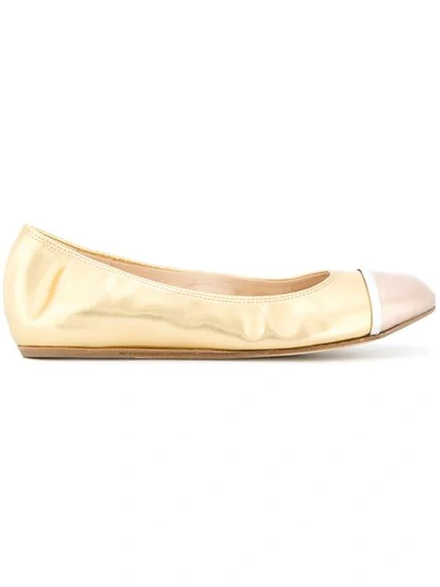 Lanvin Metallic Toe-capped Ballerina Shoes