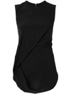 RICK OWENS RICK OWENS WRAPPED-FRONT TANK TOP - BLACK,RP18S8126BS12683577
