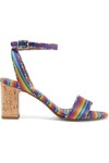 TABITHA SIMMONS LETICIA STRIPED TWILL SANDALS