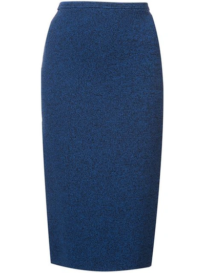 Diane Von Furstenberg Dvf  Jumper Melange Pencil Skirt - Blue