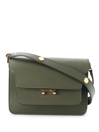 Marni Mini Trunk Shoulder Bag In Green