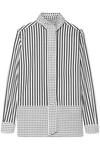 BURBERRY PUSSY-BOW PRINTED COTTON-POPLIN BLOUSE