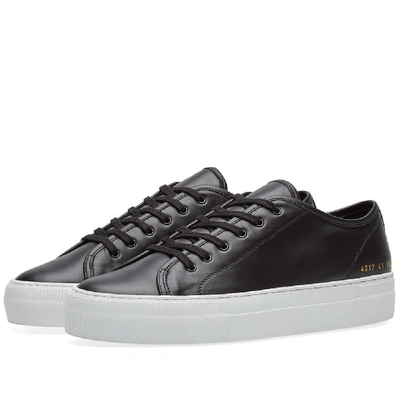 Common Projects Tournament Flatform Leather Trainers In Black