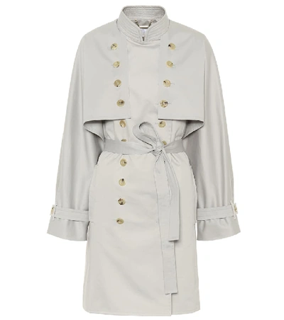 Chloé Cotton Gabardine Trenchcoat In Grey